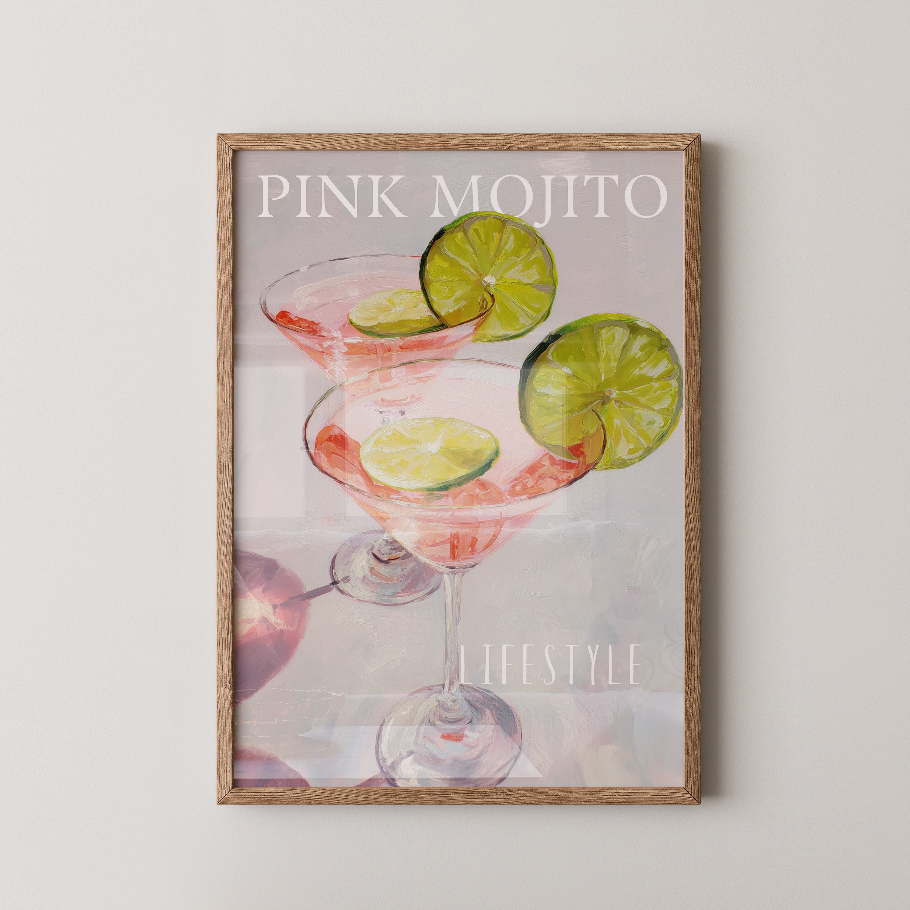 Mojito Gläser Rosa Ölgemälde