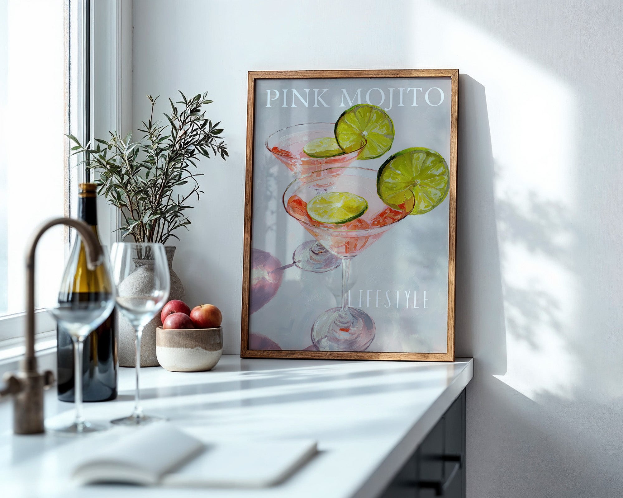 Mojito Gläser Rosa Ölgemälde