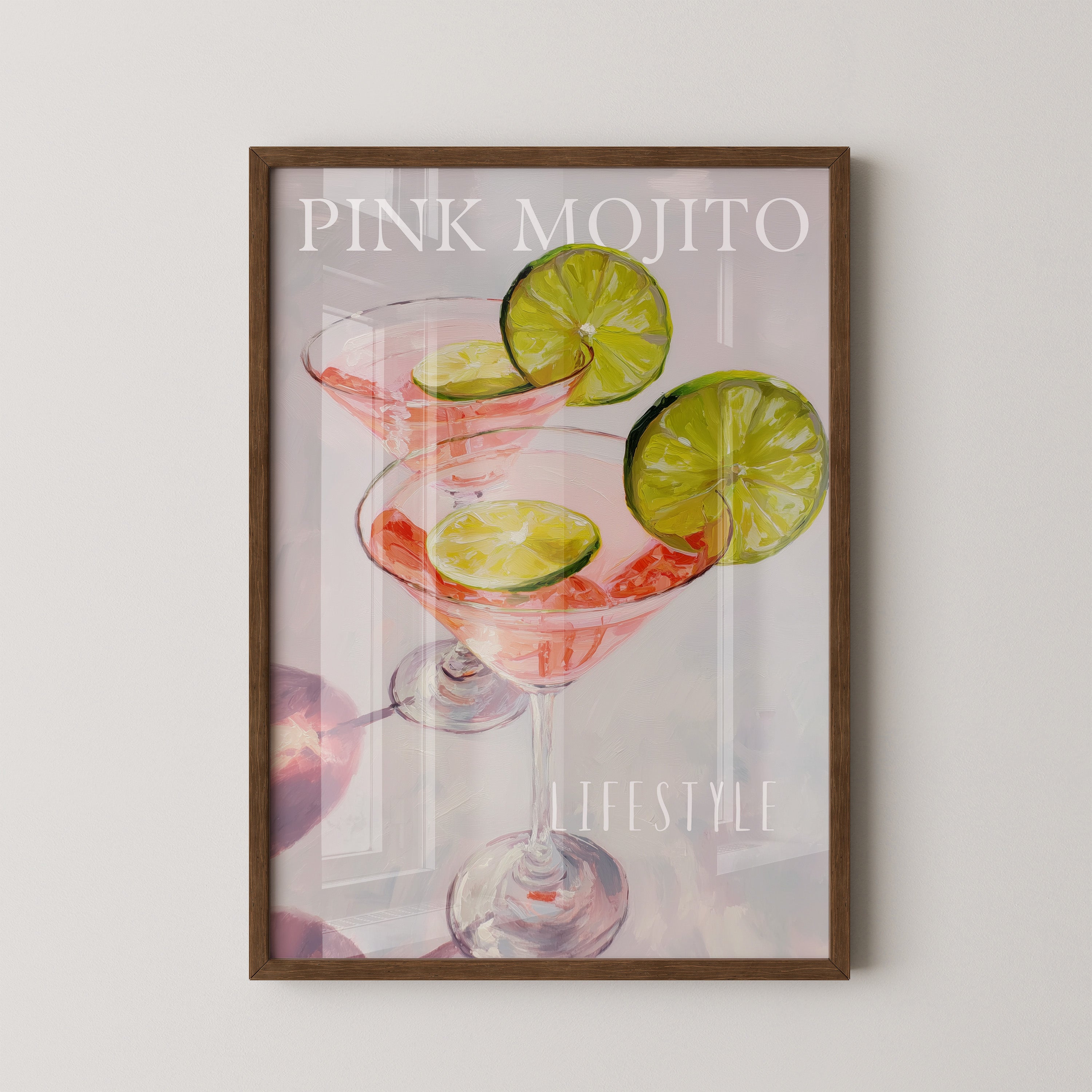 Mojito Gläser Rosa Ölgemälde