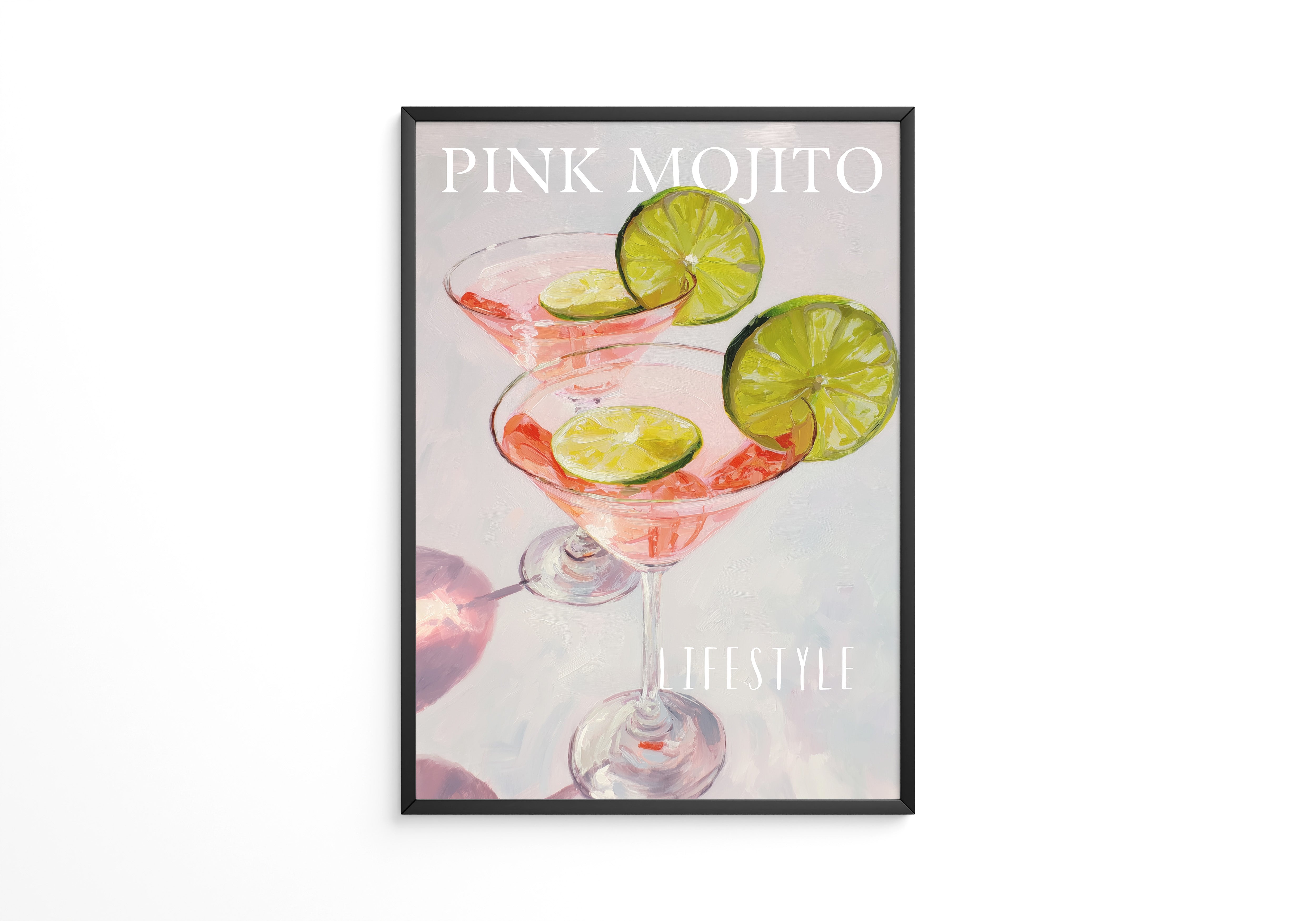 Mojito Gläser Rosa Ölgemälde
