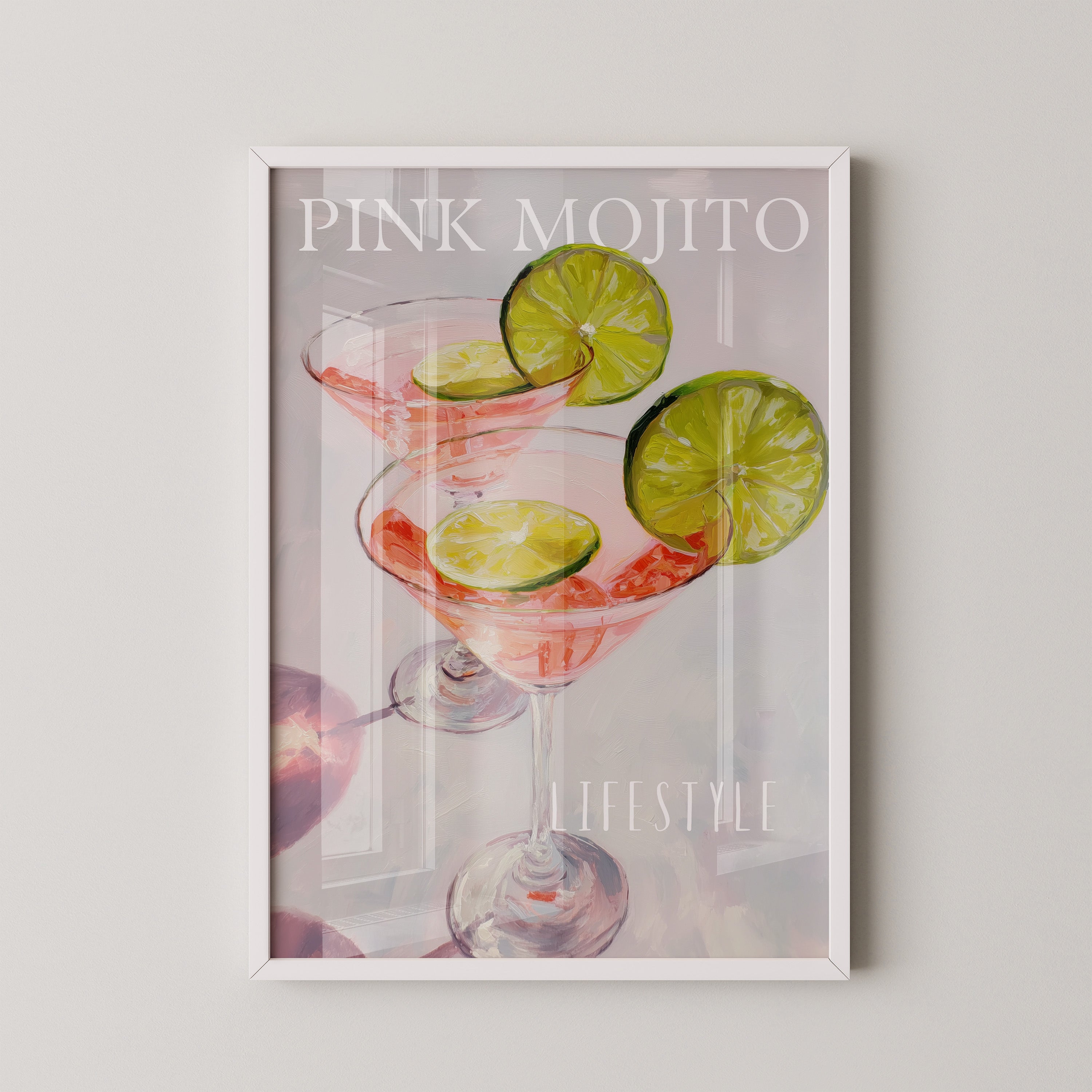 Mojito Gläser Rosa Ölgemälde