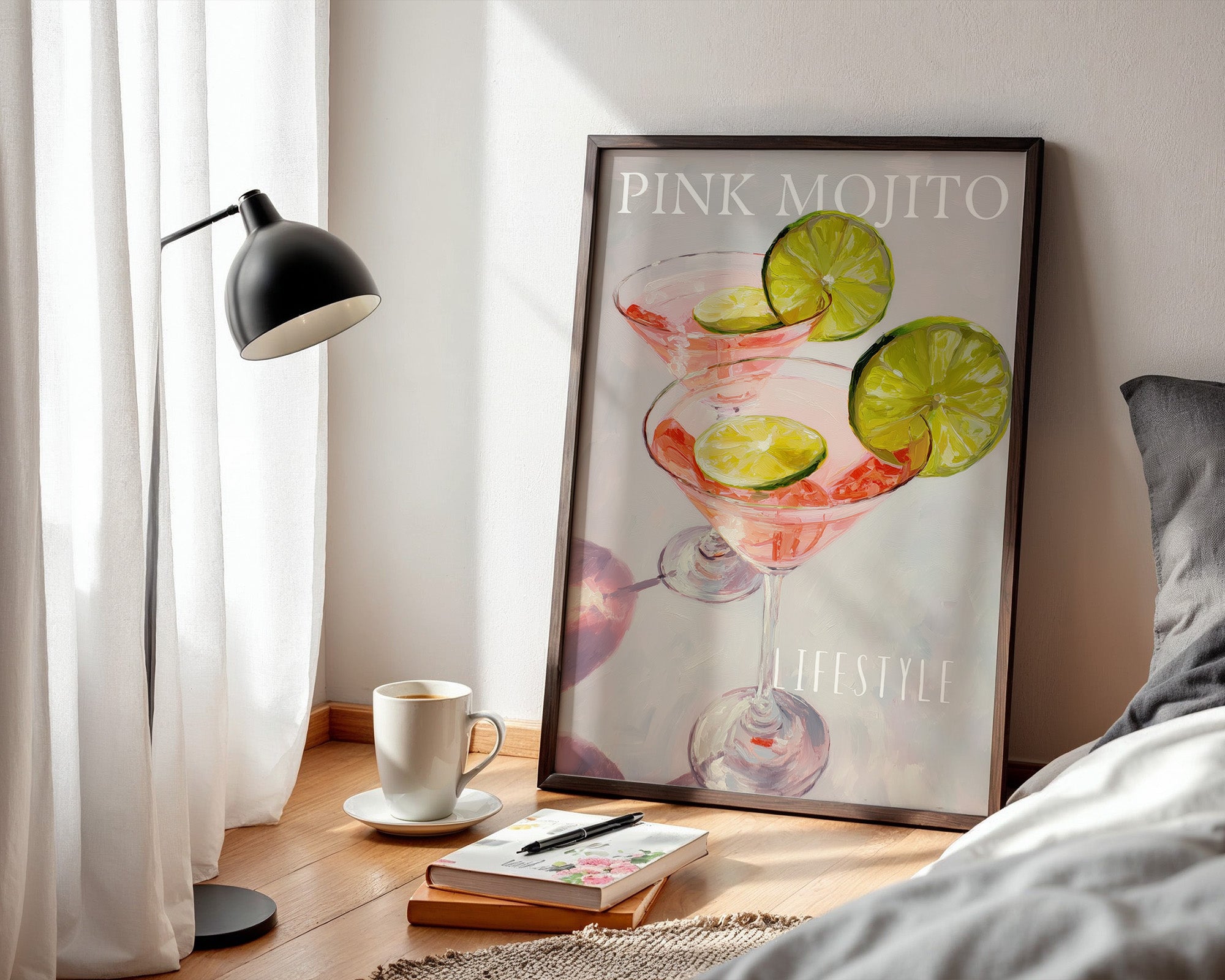 Mojito Gläser Rosa Ölgemälde