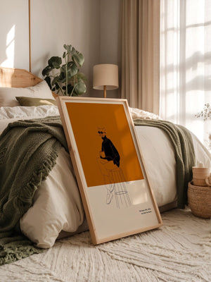 Katze mit Kaffee Retro-Look