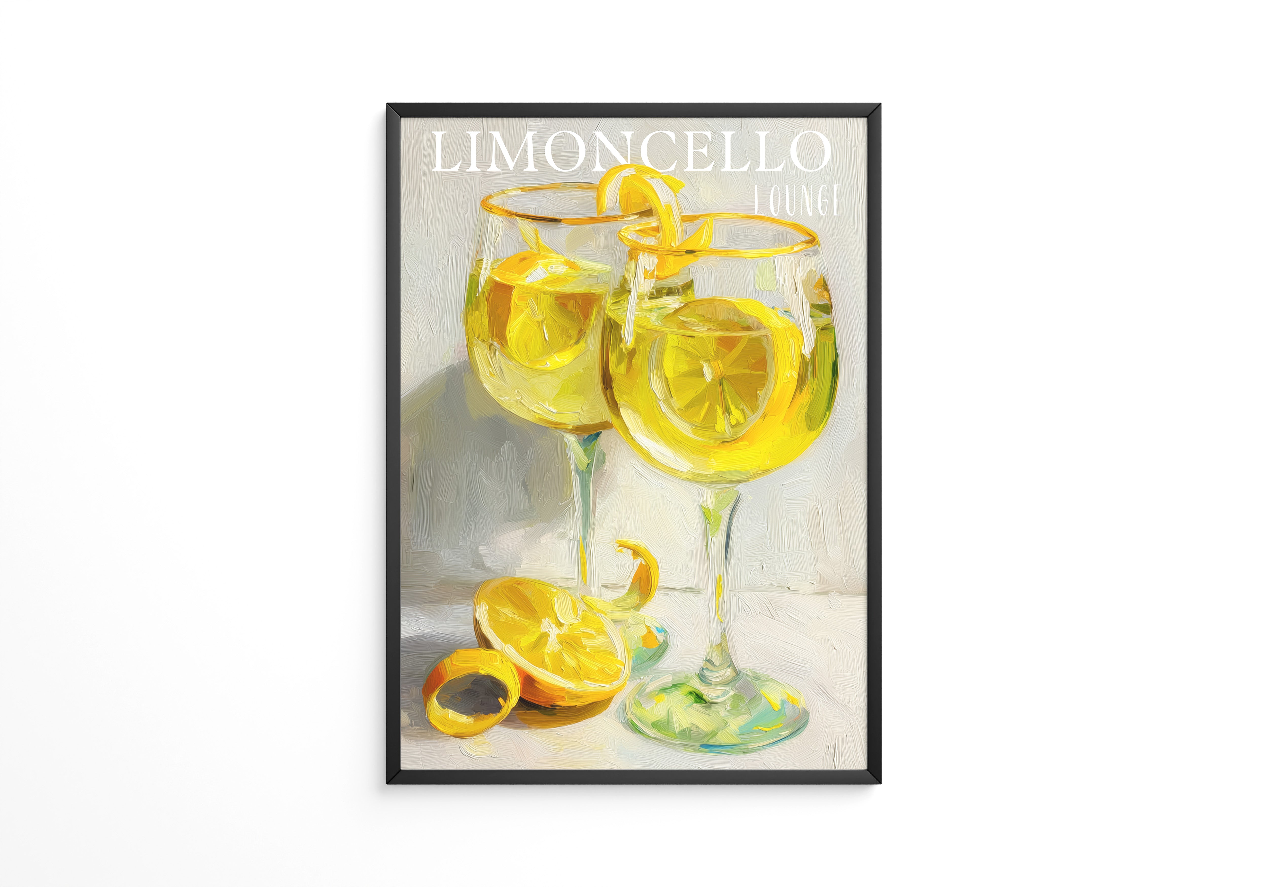 Limoncello Gläser Ölmalerei