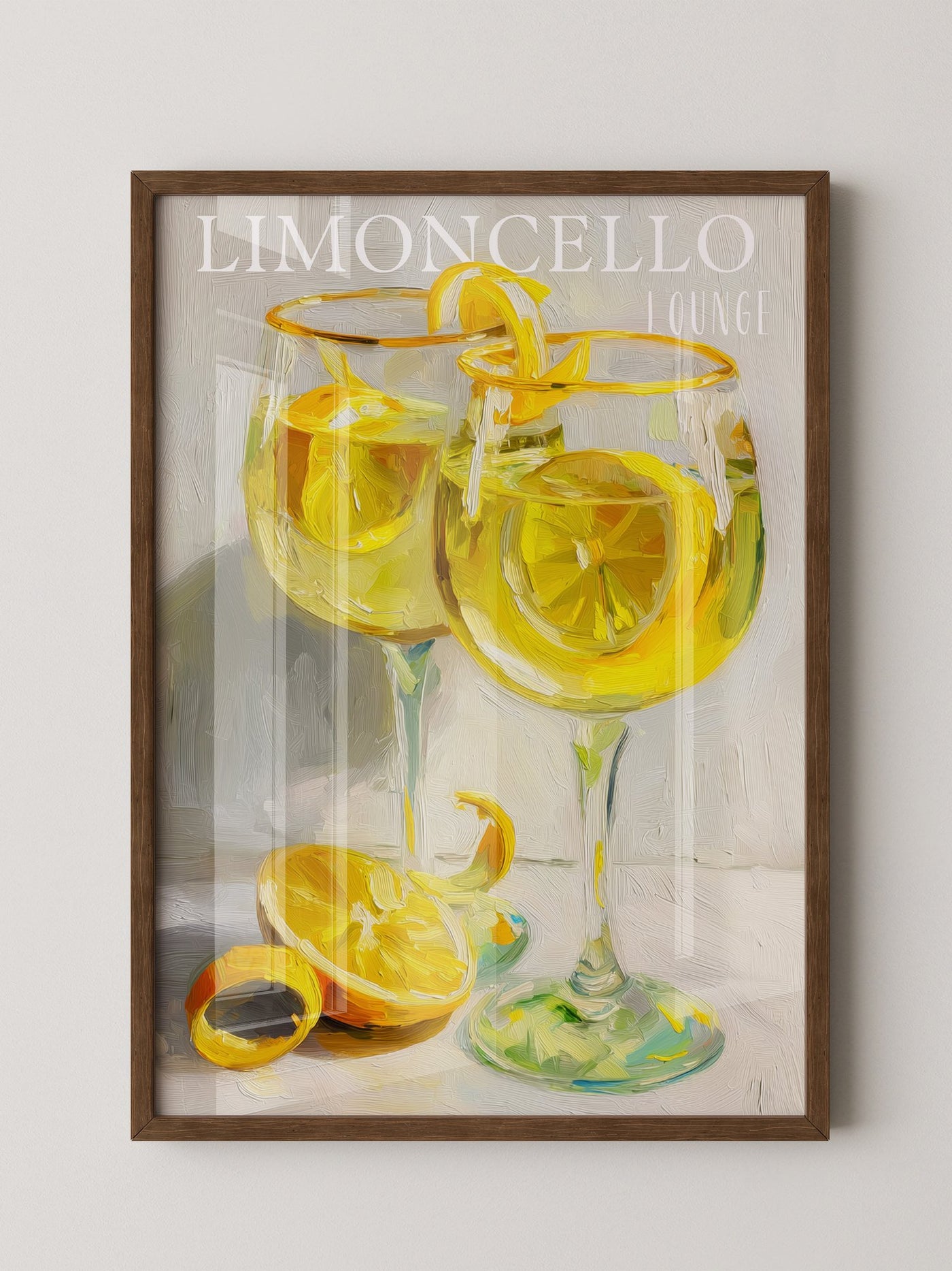 Limoncello Gläser Ölmalerei