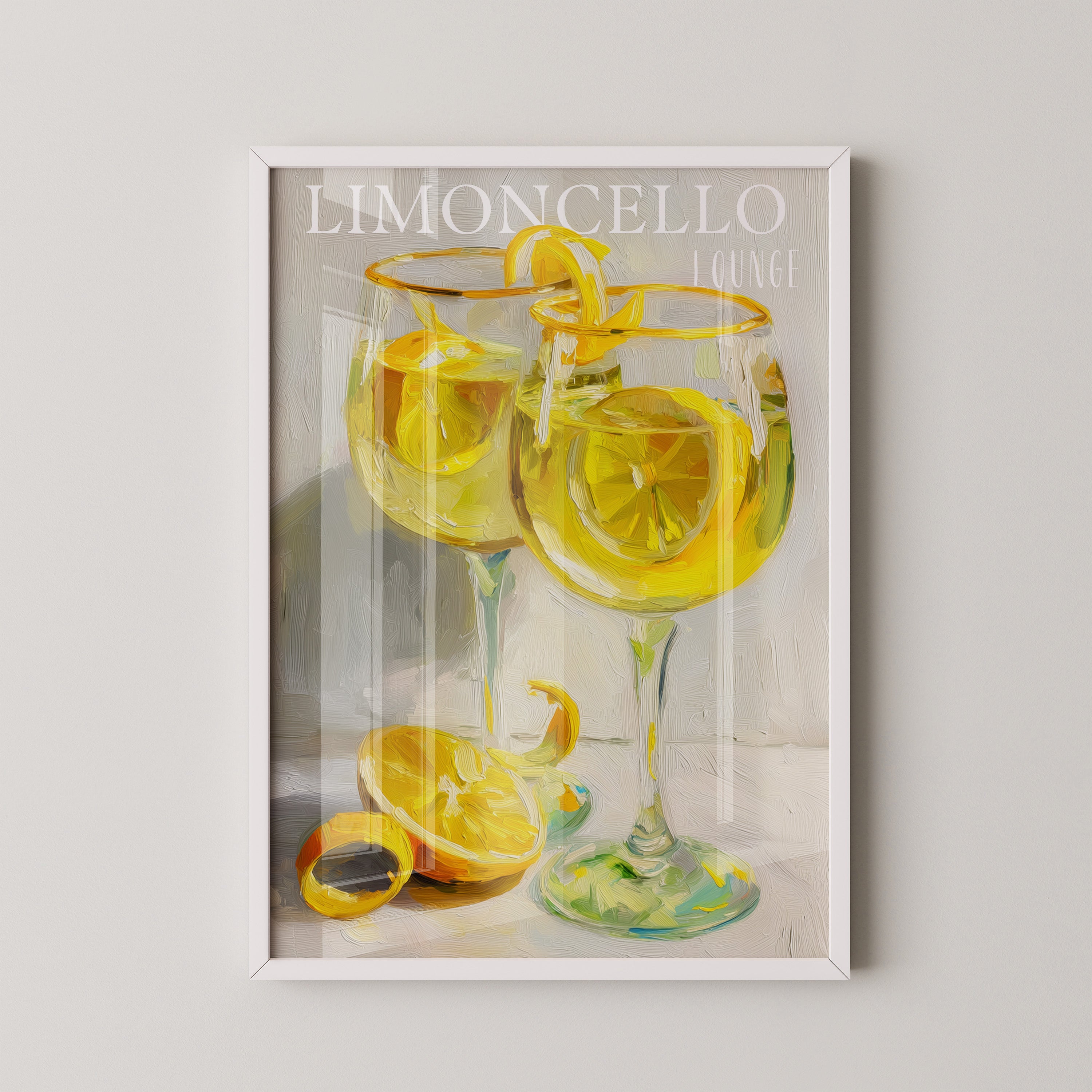 Limoncello Gläser Ölmalerei