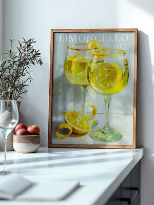 Limoncello Gläser Ölmalerei