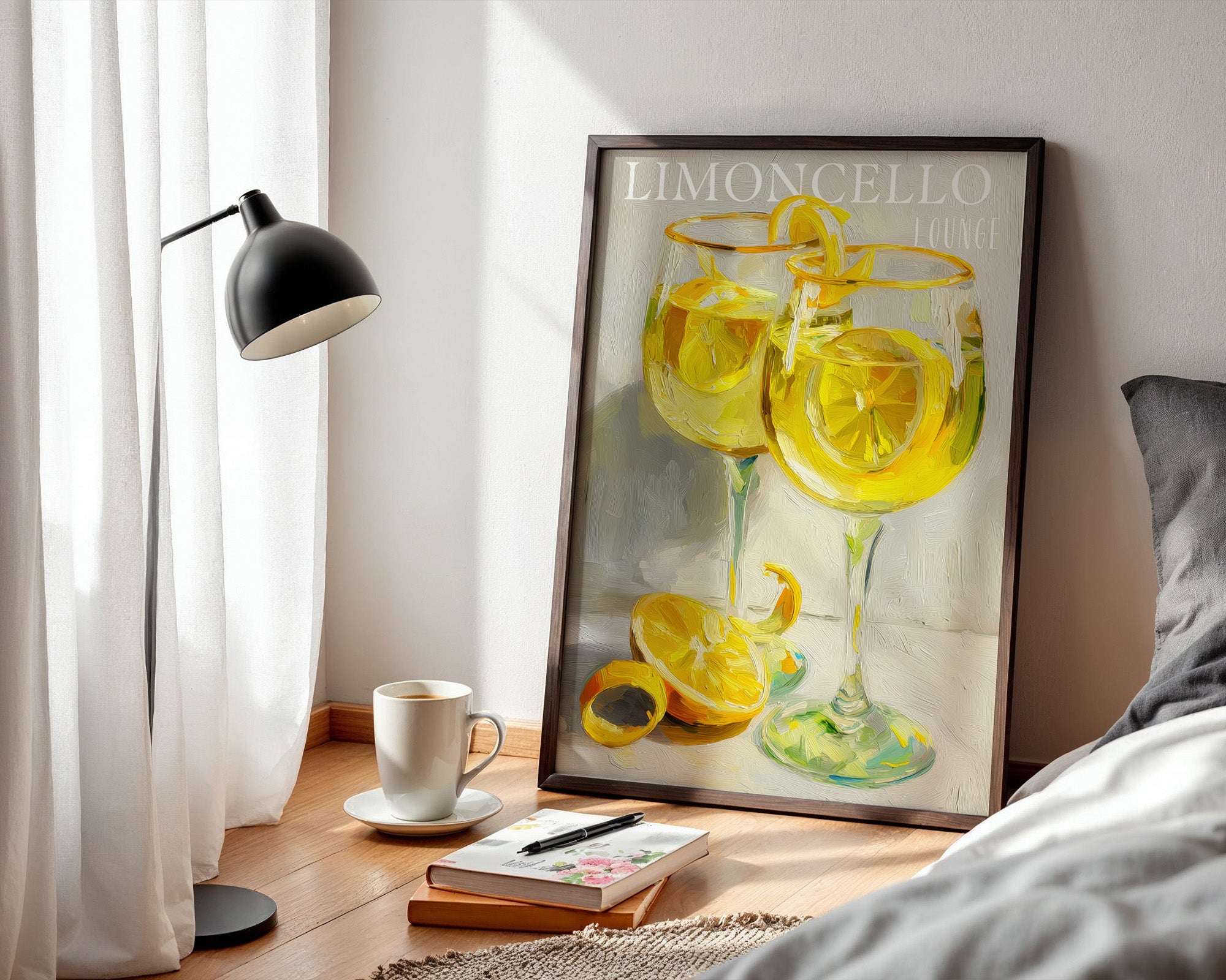 Limoncello Gläser Ölmalerei