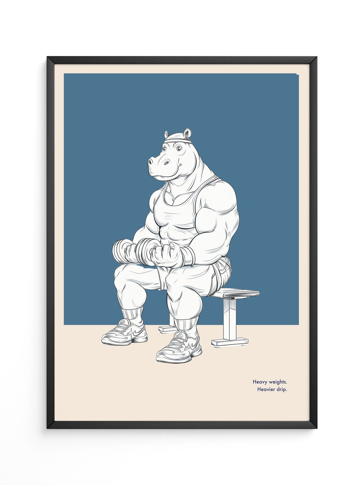 Muskel-Nilpferd Bankdrücken Comic