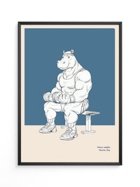 Muskel-Nilpferd Bankdrücken Comic