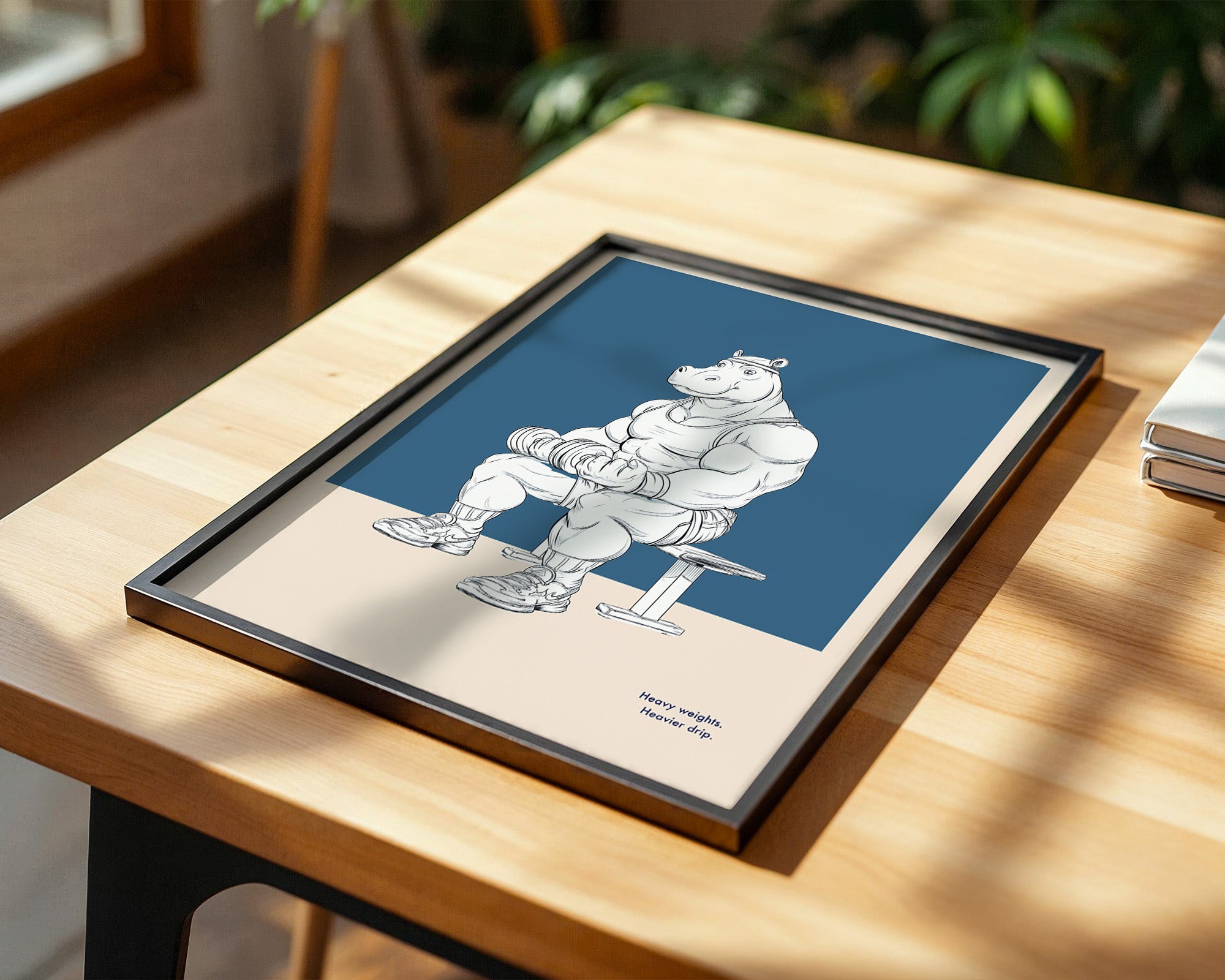 Muskel-Nilpferd Bankdrücken Comic