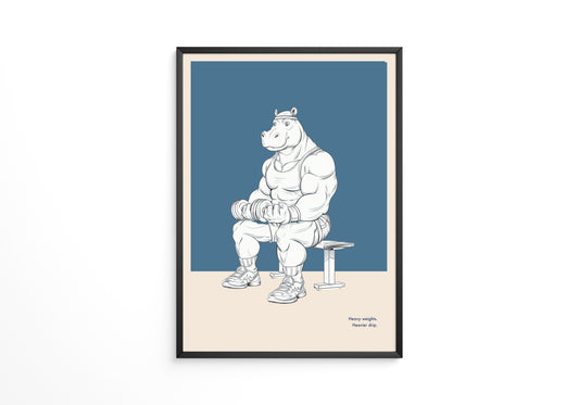 Muskel-Nilpferd Bankdrücken Comic