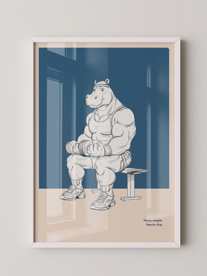 Muskel-Nilpferd Bankdrücken Comic