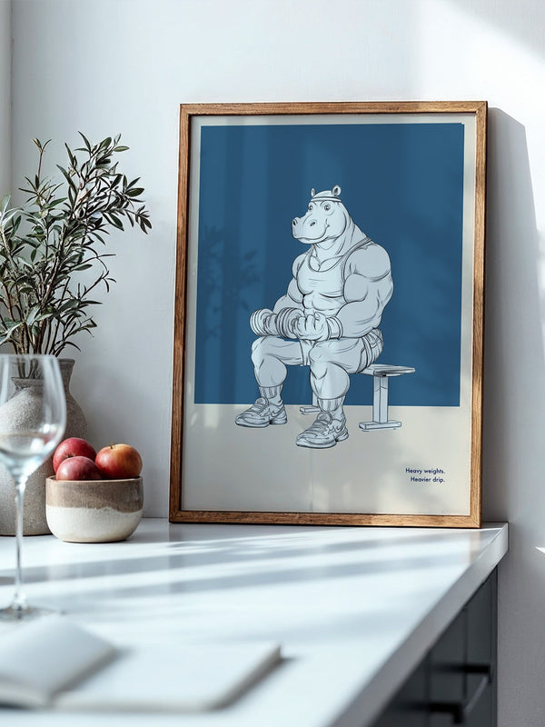 Muskel-Nilpferd Bankdrücken Comic