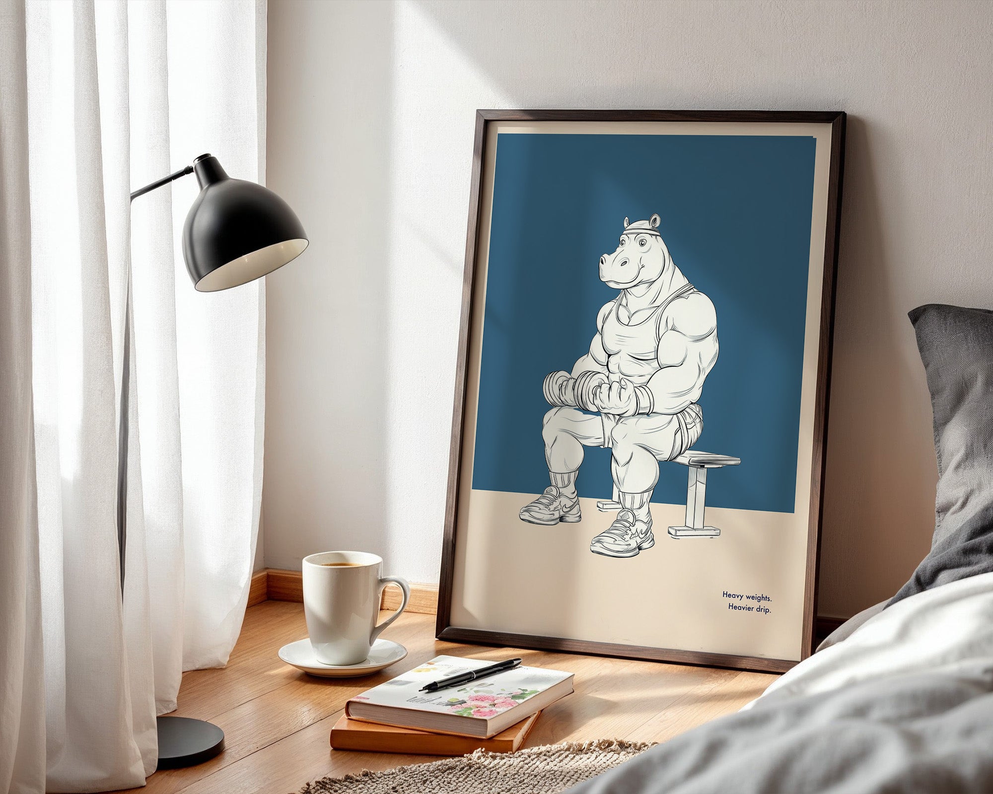 Muskel-Nilpferd Bankdrücken Comic