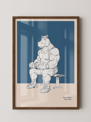 Muskel-Nilpferd Bankdrücken Comic