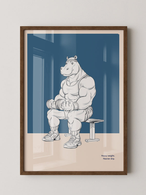 Muskel-Nilpferd Bankdrücken Comic
