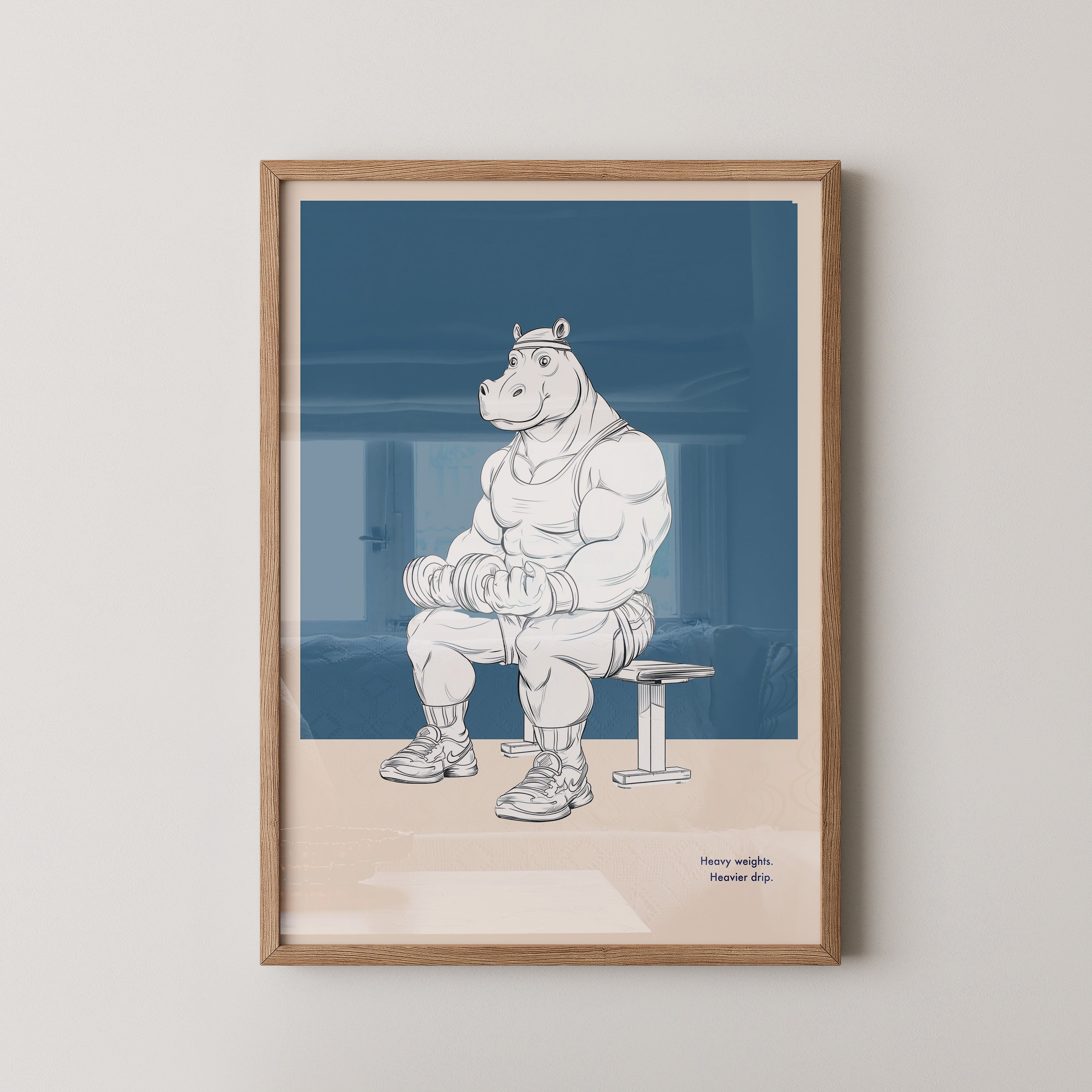 Muskel-Nilpferd Bankdrücken Comic