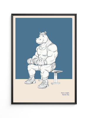 Muskel-Nilpferd Bankdrücken Comic