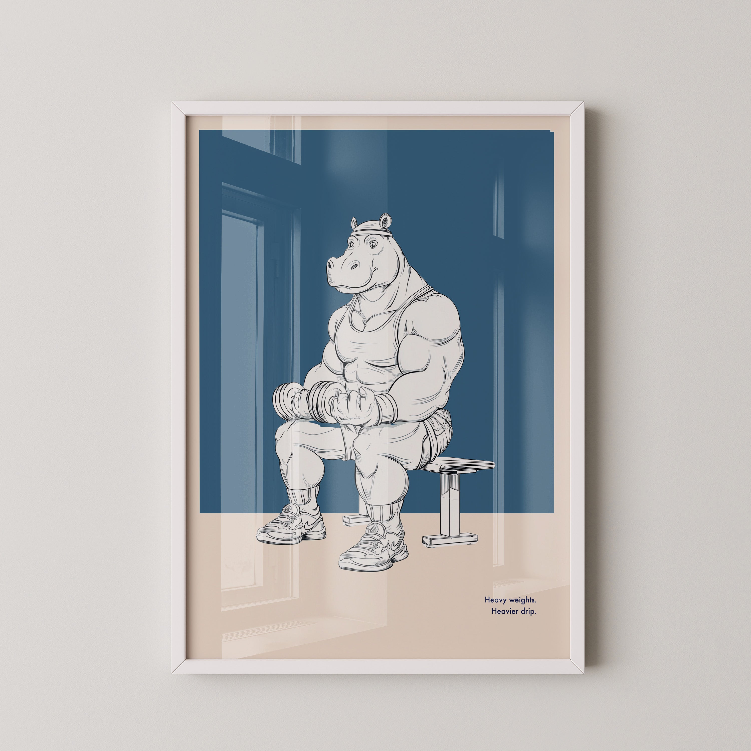 Muskel-Nilpferd Bankdrücken Comic