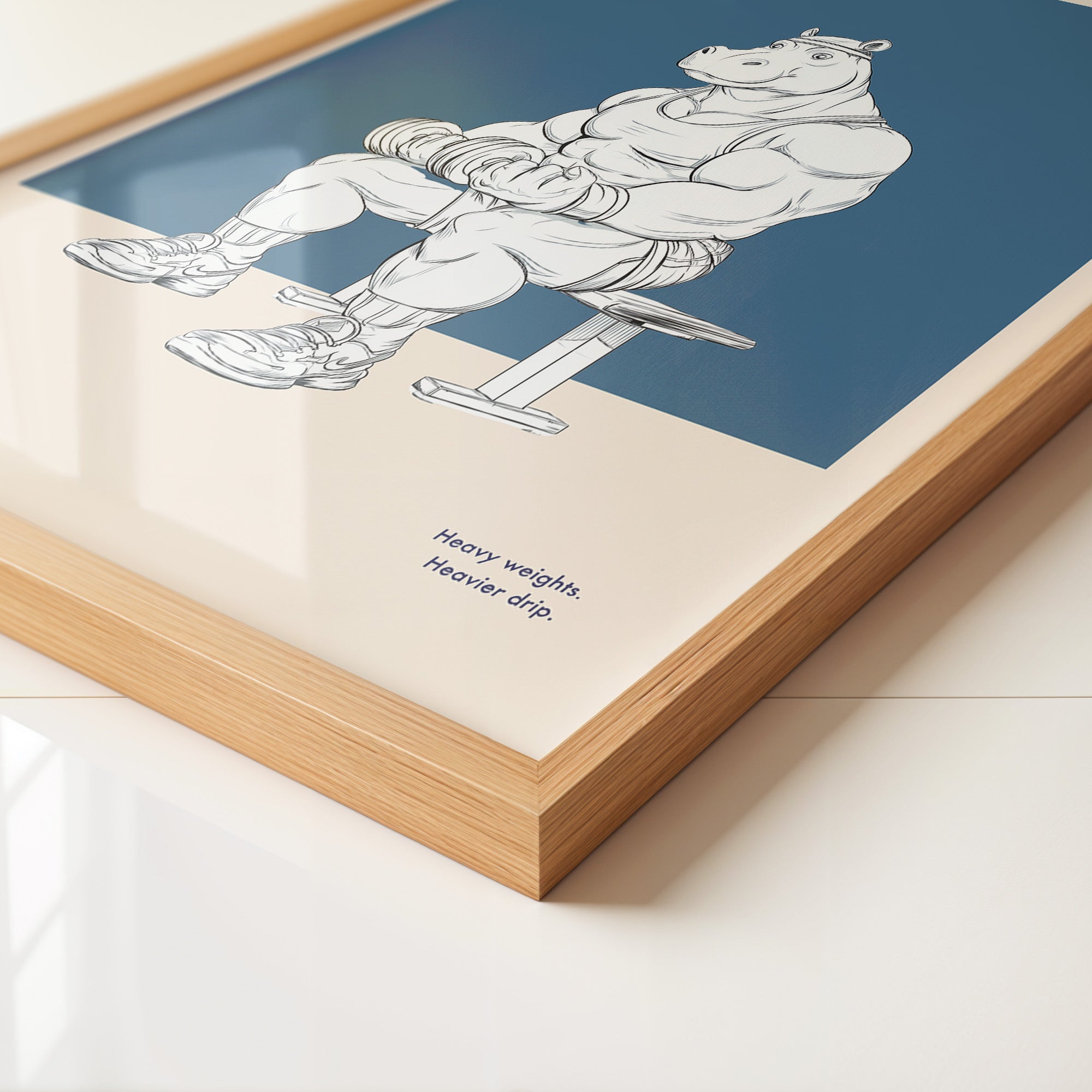 Muskel-Nilpferd Bankdrücken Comic