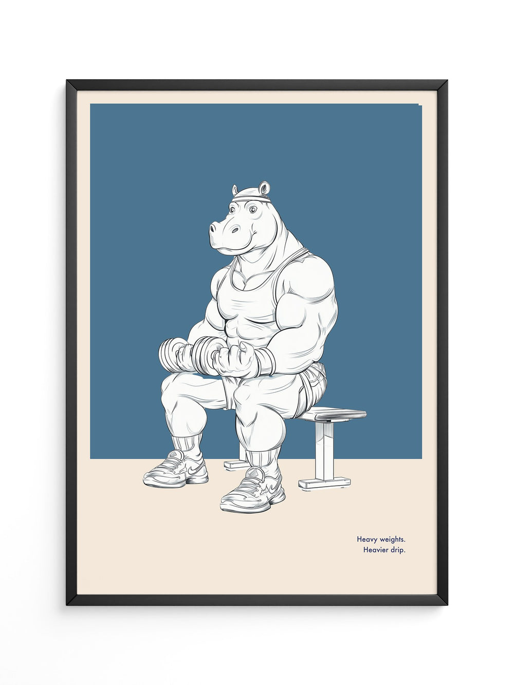 Muskel-Nilpferd Bankdrücken Comic