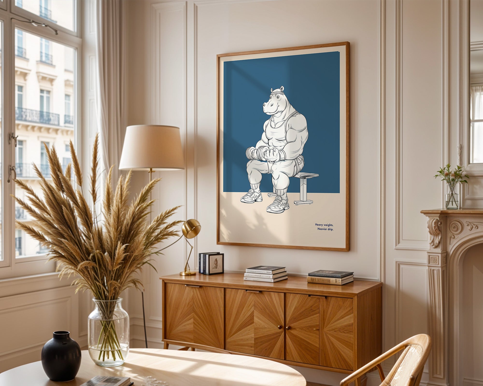 Muskel-Nilpferd Bankdrücken Comic