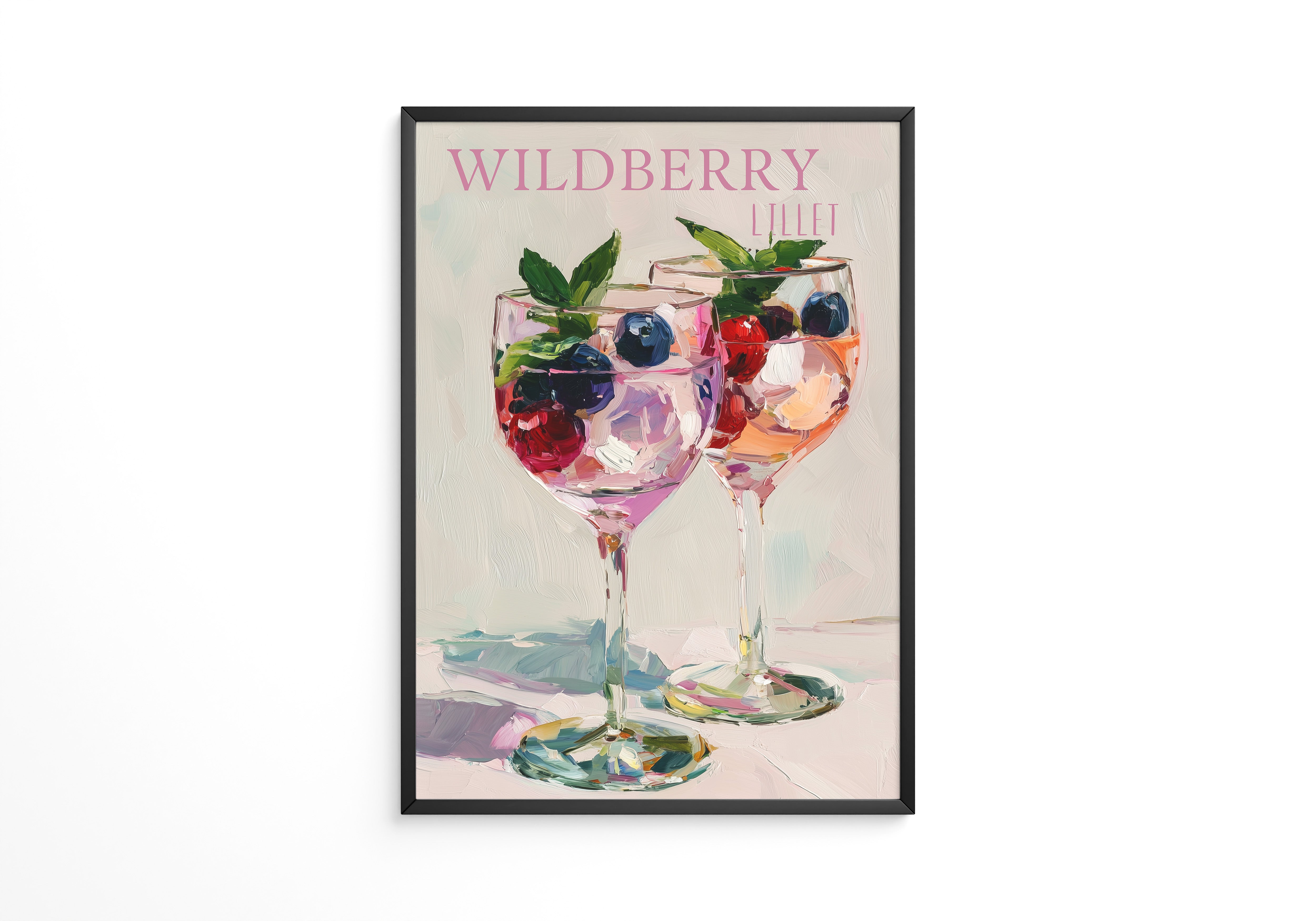 Beerencocktail Malerei Pastellfarben