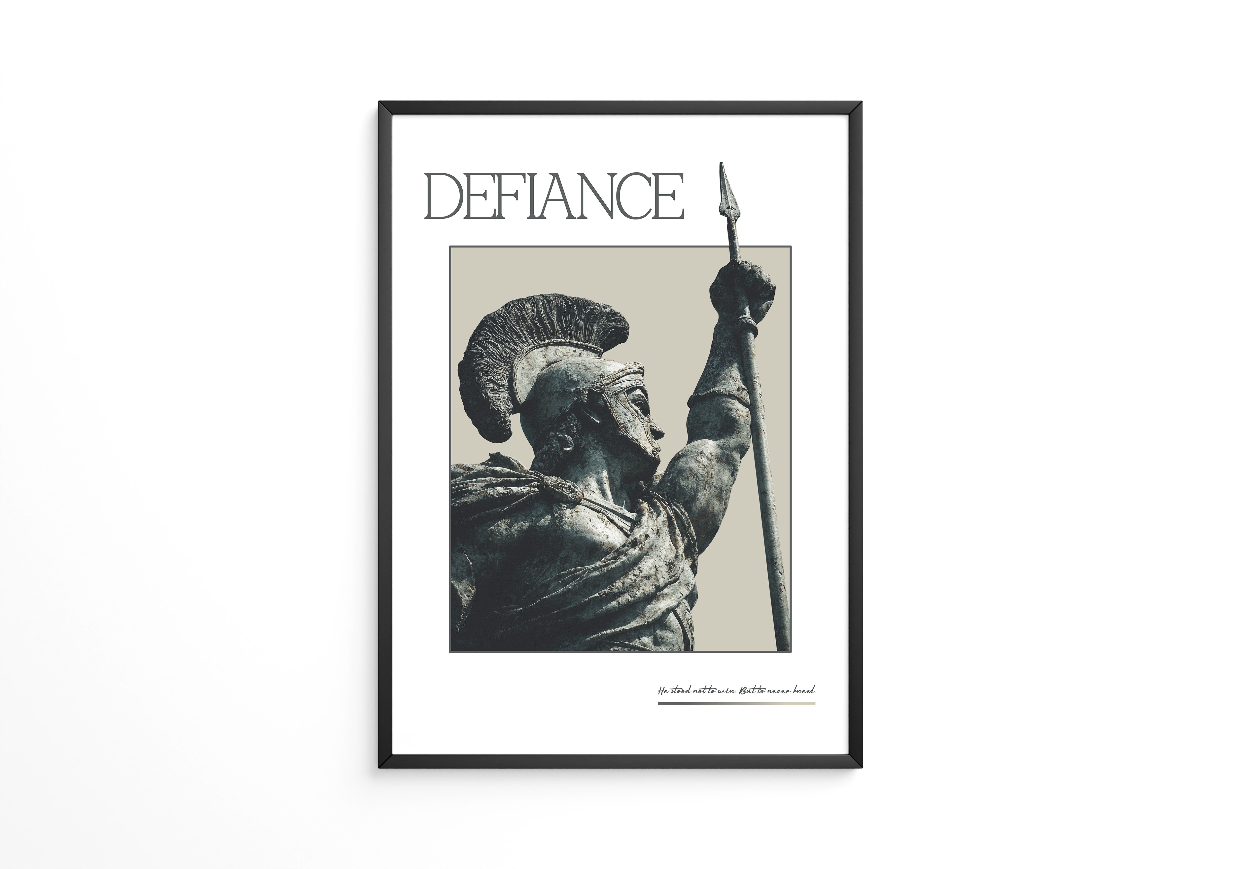 Antike Kriegerstatue im Profil