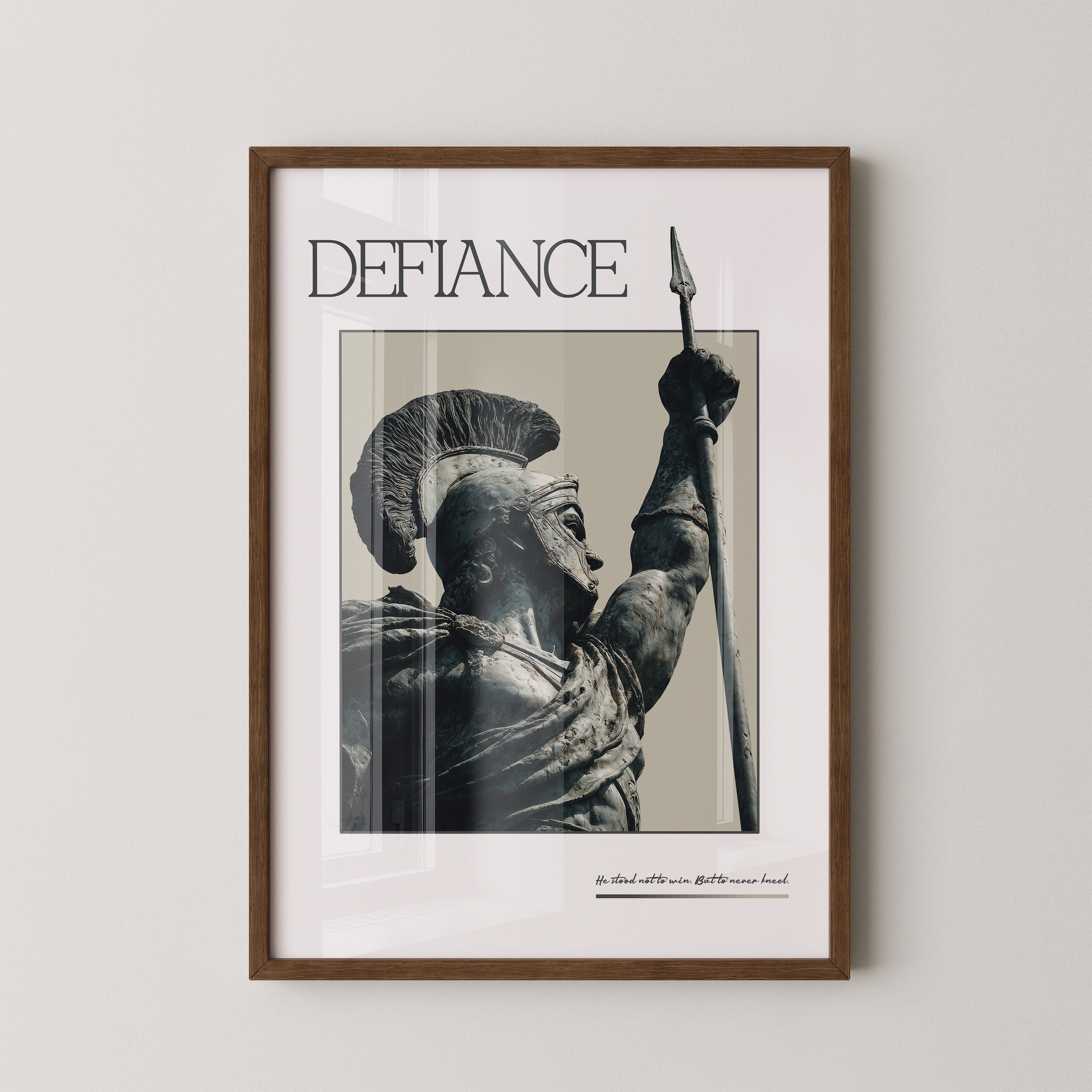 Antike Kriegerstatue im Profil