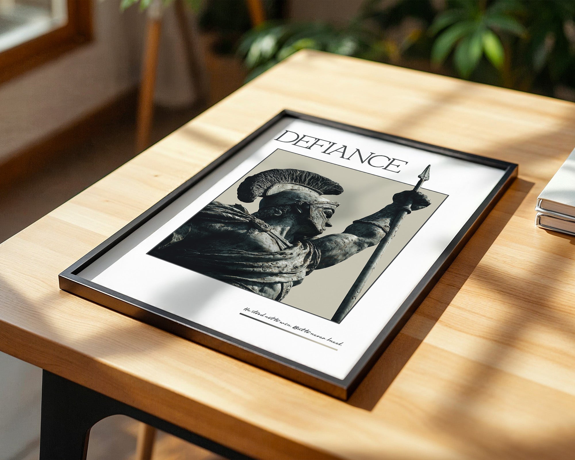 Antike Kriegerstatue im Profil