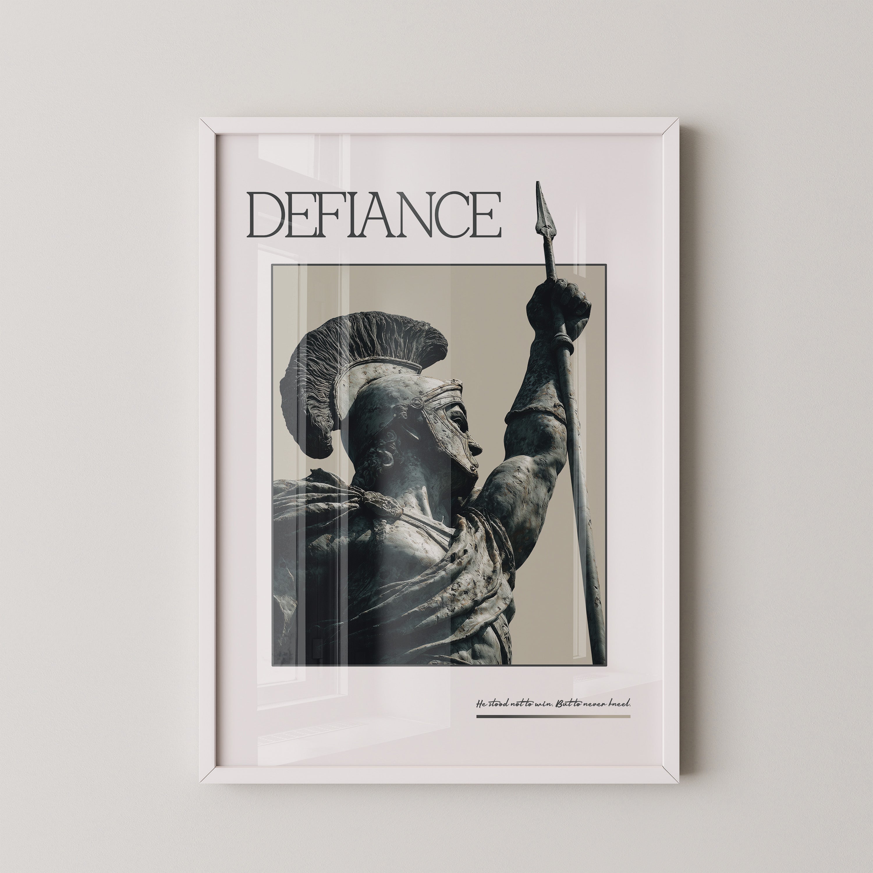 Antike Kriegerstatue im Profil