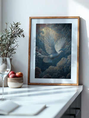 Himmelsvogel strahlende Flügel