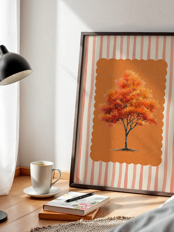 Herbstbaum Orangetöne Vintage