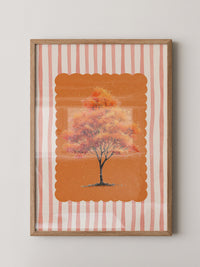 Herbstbaum Orangetöne Vintage