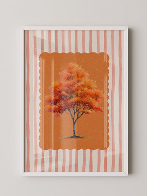 Herbstbaum Orangetöne Vintage