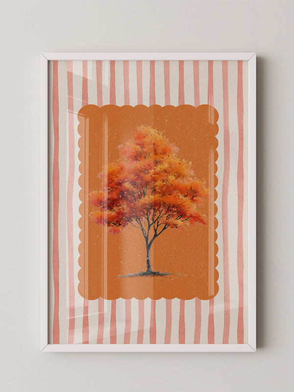 Herbstbaum Orangetöne Vintage
