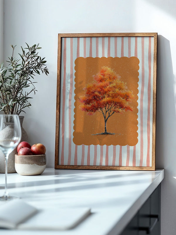 Herbstbaum Orangetöne Vintage