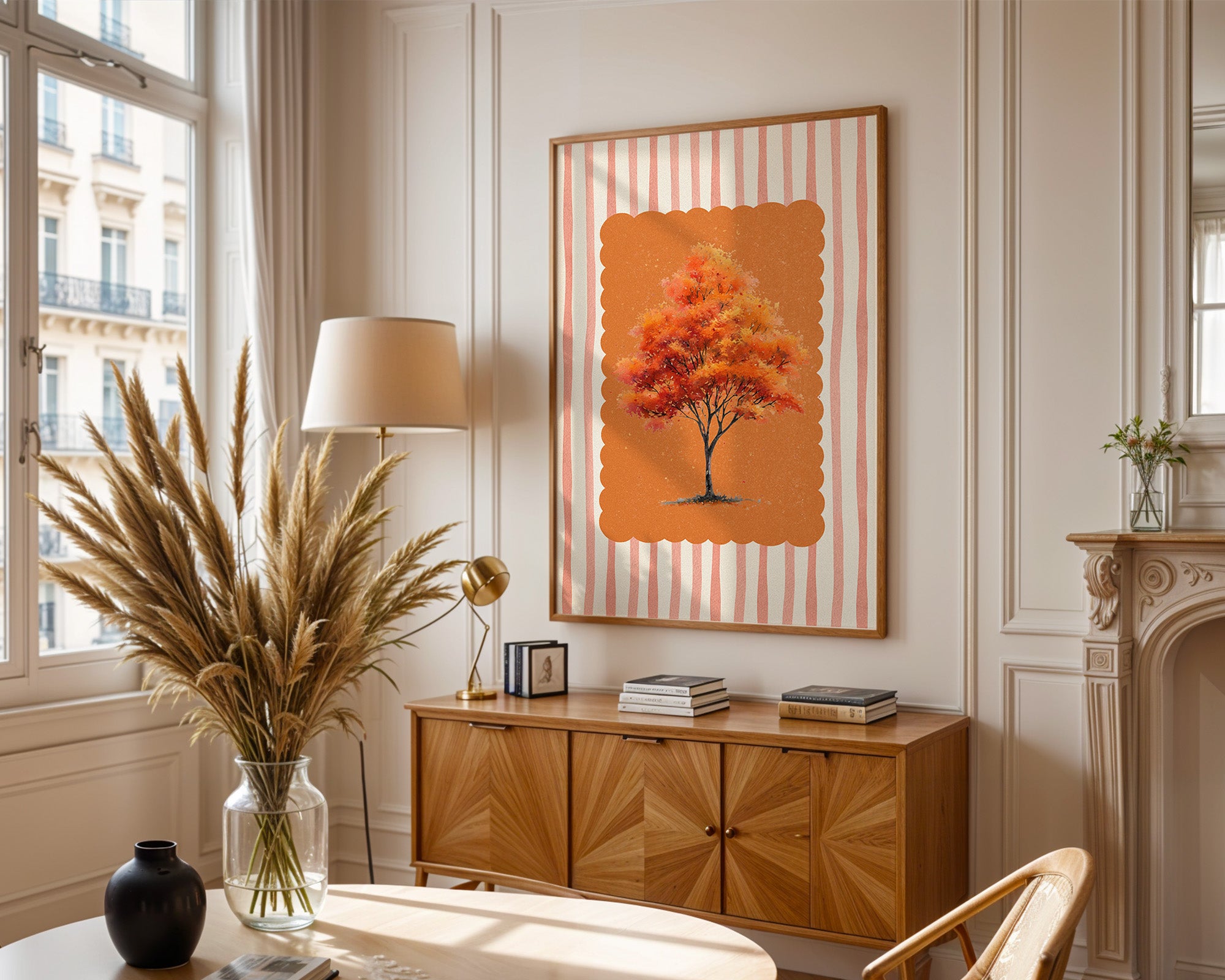 Herbstbaum Orangetöne Vintage