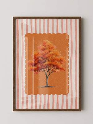 Herbstbaum Orangetöne Vintage