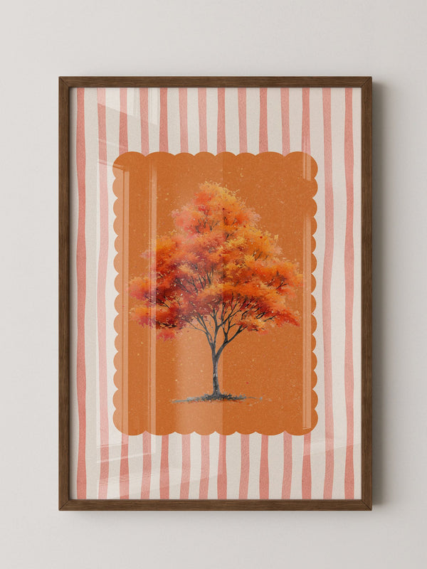Herbstbaum Orangetöne Vintage