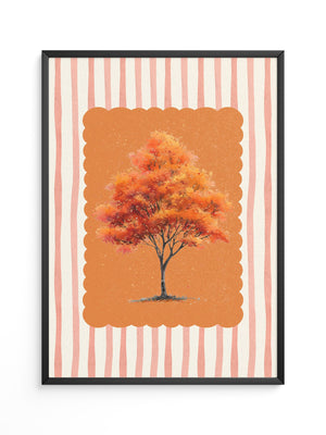 Herbstbaum Orangetöne Vintage