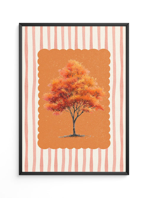 Herbstbaum Orangetöne Vintage
