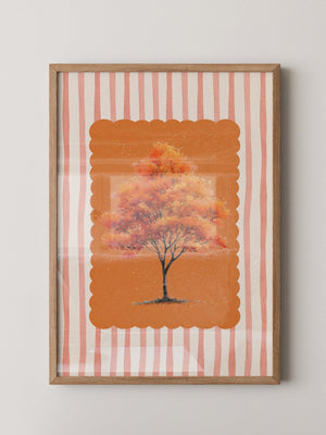 Herbstbaum Orangetöne Vintage
