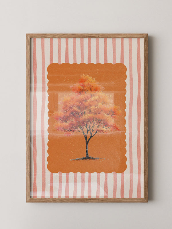 Herbstbaum Orangetöne Vintage