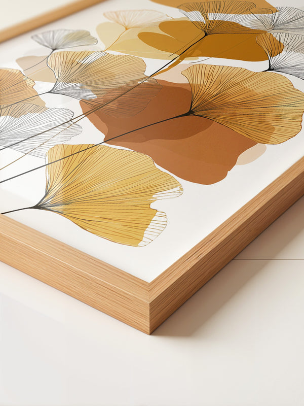 Ginkgo Blätter Herbsttöne