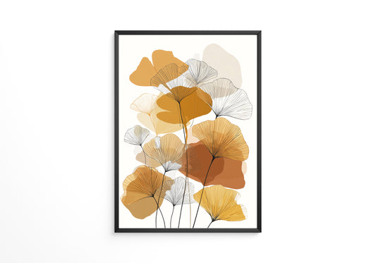 Ginkgo Blätter Herbsttöne