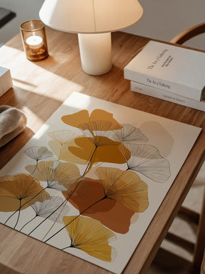 Ginkgo Blätter Herbsttöne
