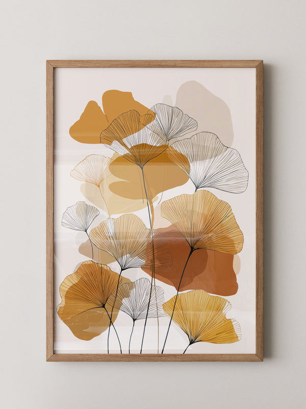Ginkgo Blätter Herbsttöne