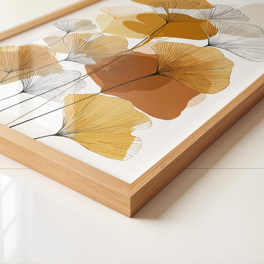 Ginkgo Blätter Herbsttöne